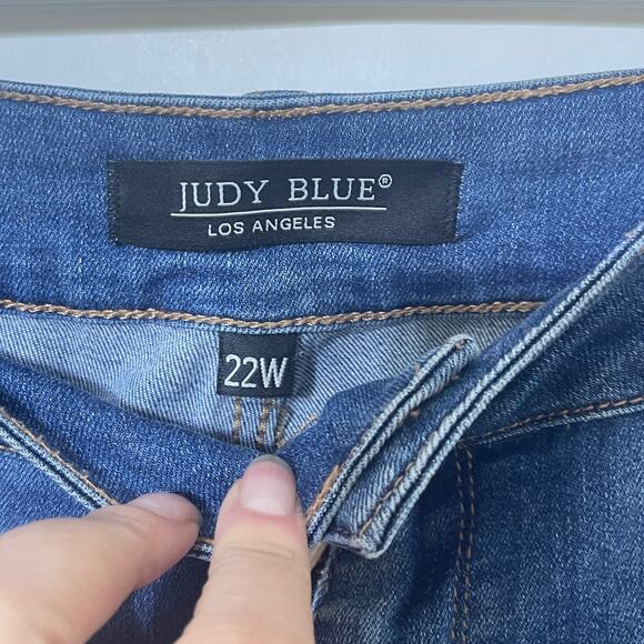 Judy Blue Jeans Womens Plus 22W Blue Distressed Slim Fit Stretchy Pockets - Picture 7 of 10